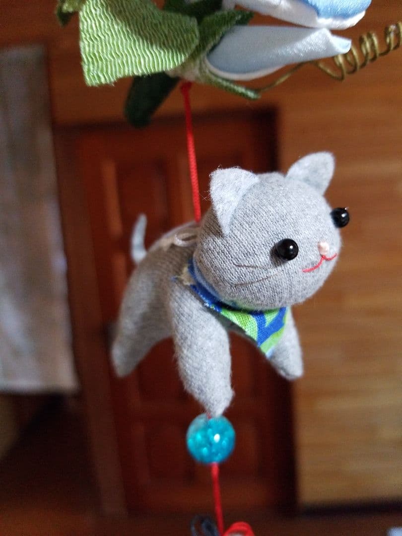 「お月見のつるし飾り」+「猫と童の1本のつるし飾り」