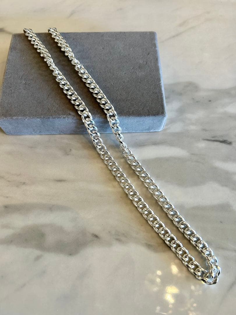 【重厚】シルバー925 喜平ネックレス 8mm 67cm 125gオーバー刻印有