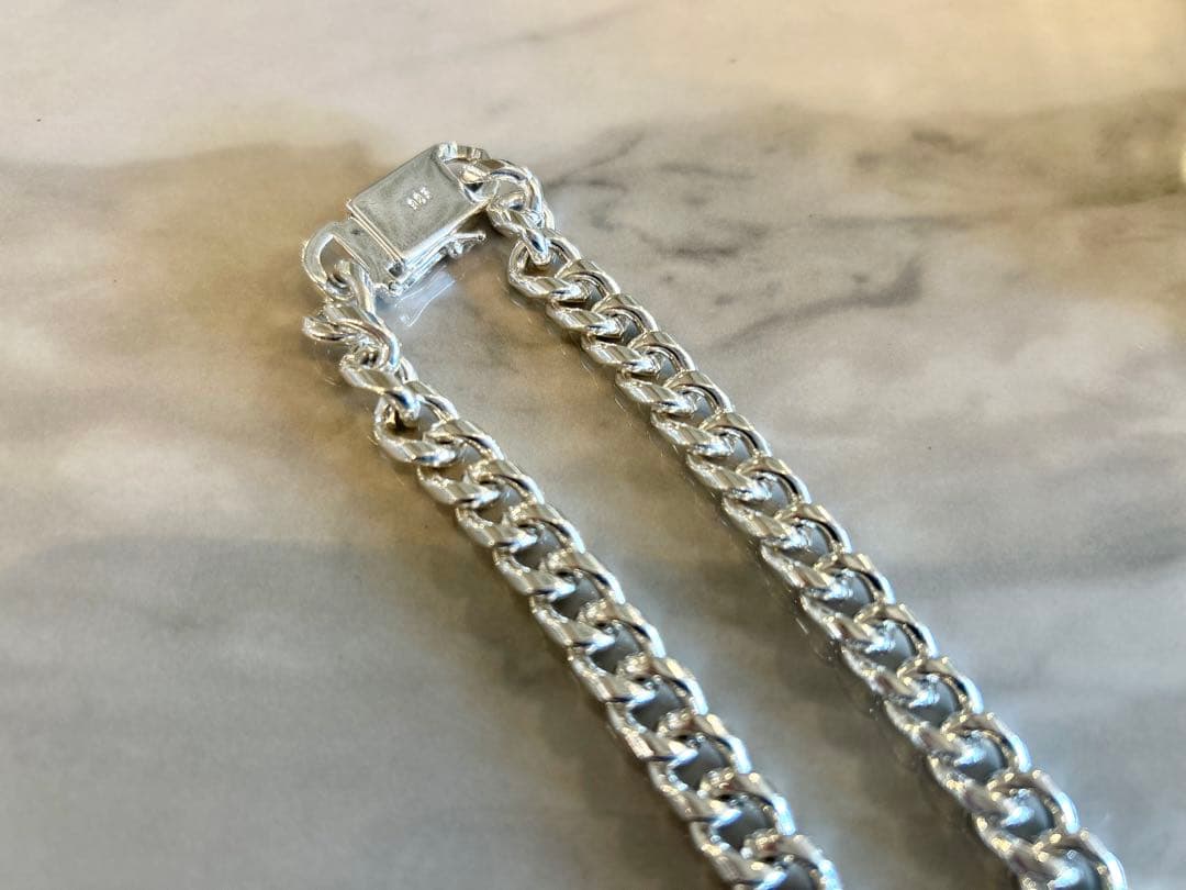 【重厚】シルバー925 喜平ネックレス 8mm 67cm 125gオーバー刻印有