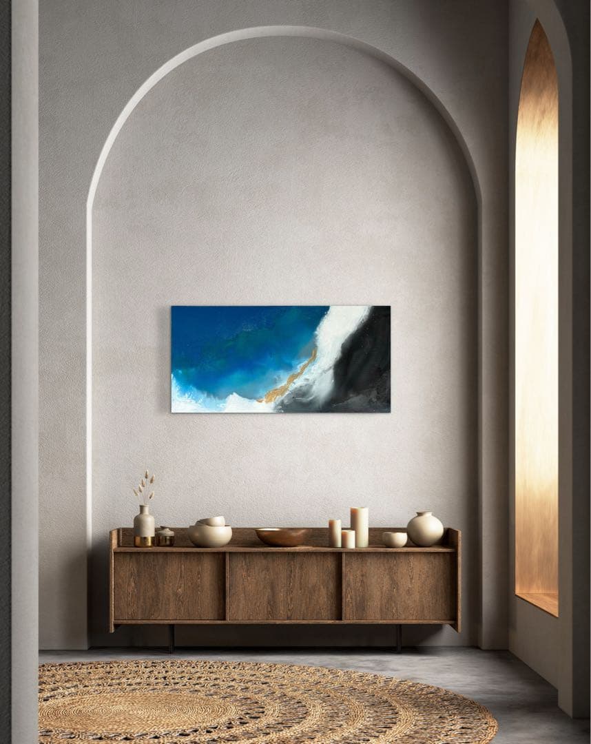 現代アート　80×39㎝　大きめ　モダン　絵画　原画　抽象画　アートパネル
