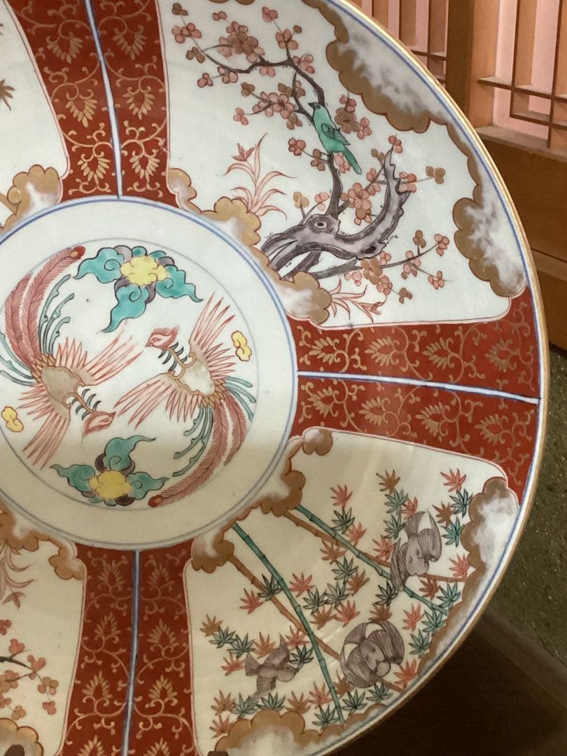 錦絵天保大皿　幅約45.5cm 江戸後期　古美術骨董品　置物