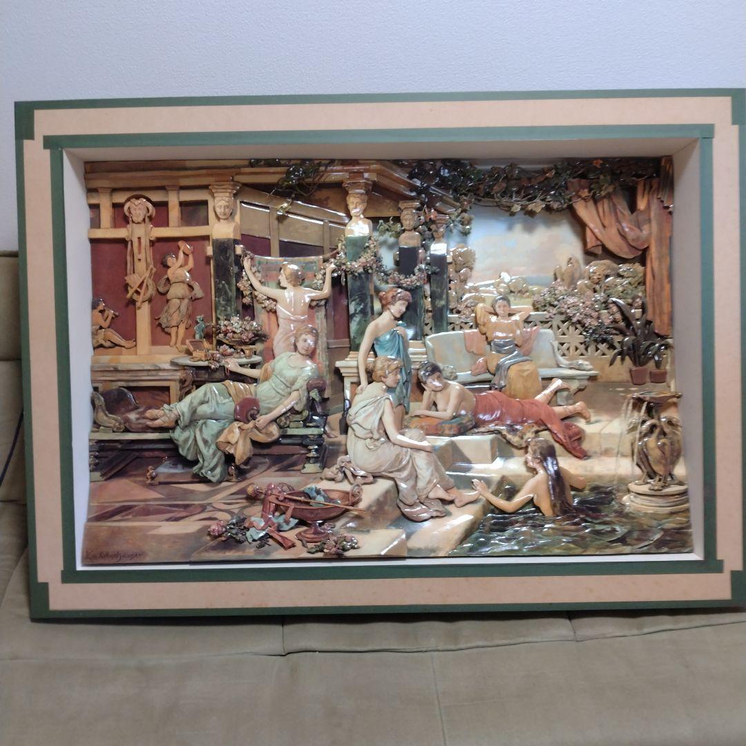 シャドーボックス古代ローマの風景 立体絵画 木製フレーム付き