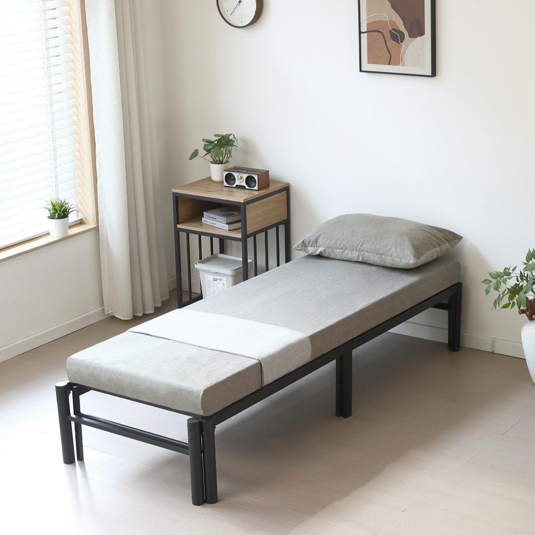 伸縮式ベッド 幅76～138cm 下収納 2way ソファベッド BLACK