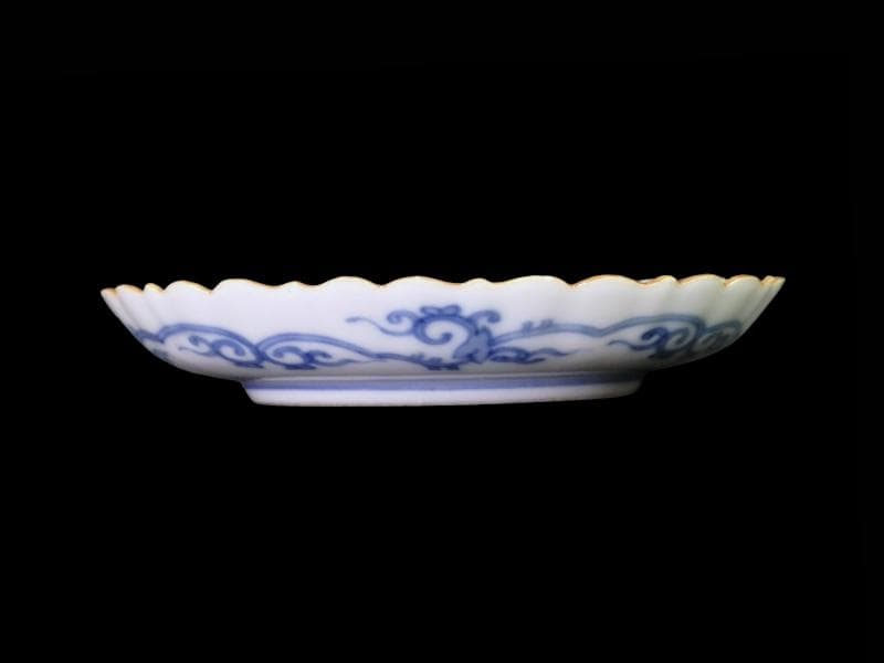 大聖寺伊万里　色絵　芥子の花図　輪花　５寸皿　F345AS-fbtz
