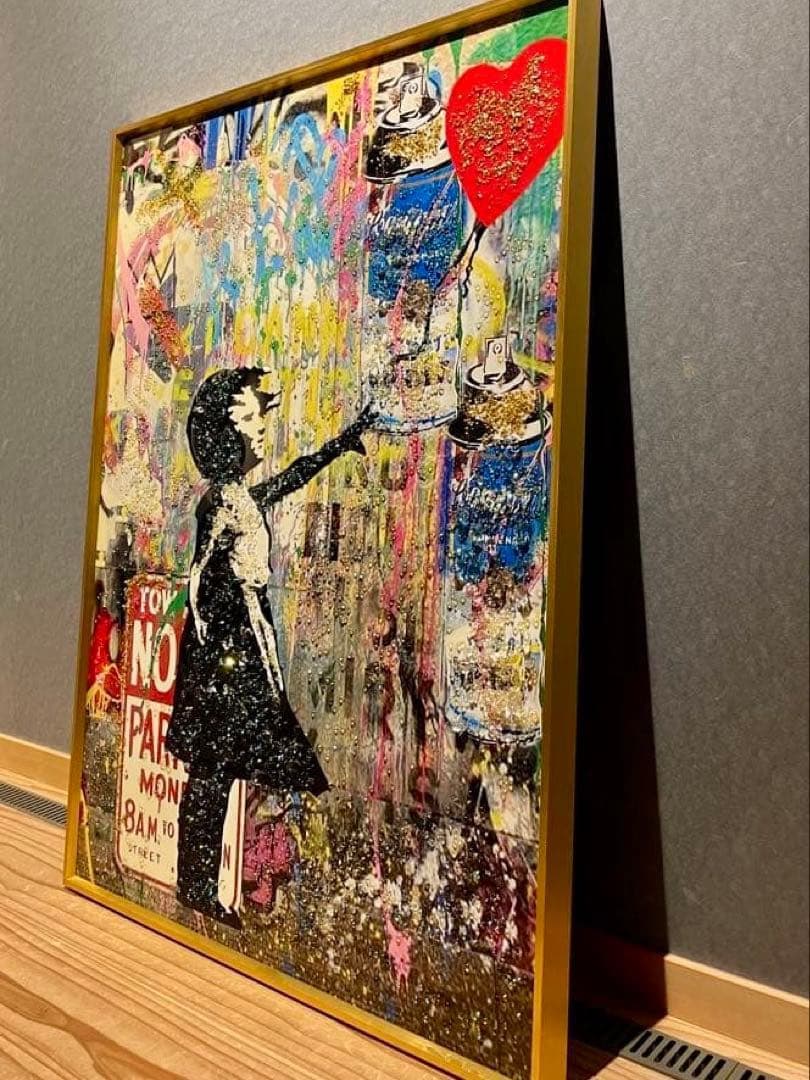 バンクシー　アート　風船と少女　少女　ガール　壁　壁画　オブジェ　置物　風船