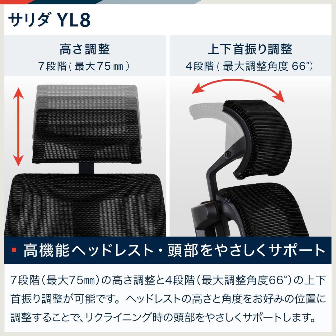 ITOKI サリダチェア YL8-BL-AEL オフィスチェア 黒 メッシュ