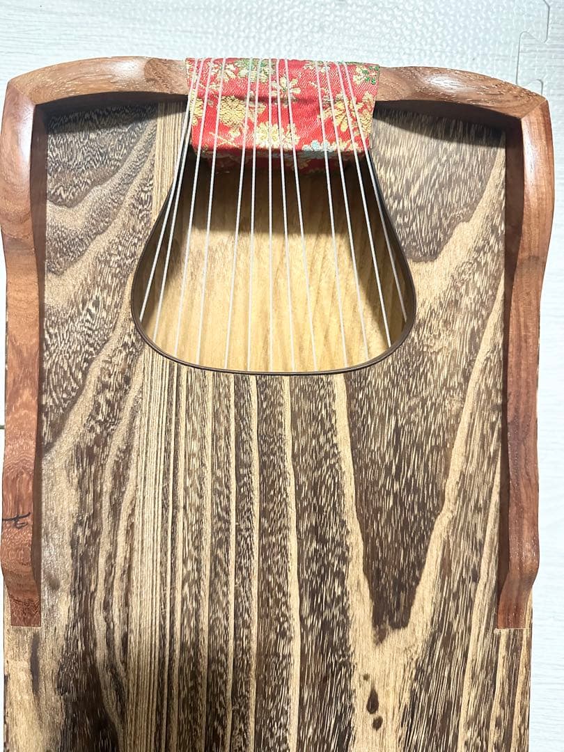琴 13弦 和楽器 蒔絵 並甲 木目美品