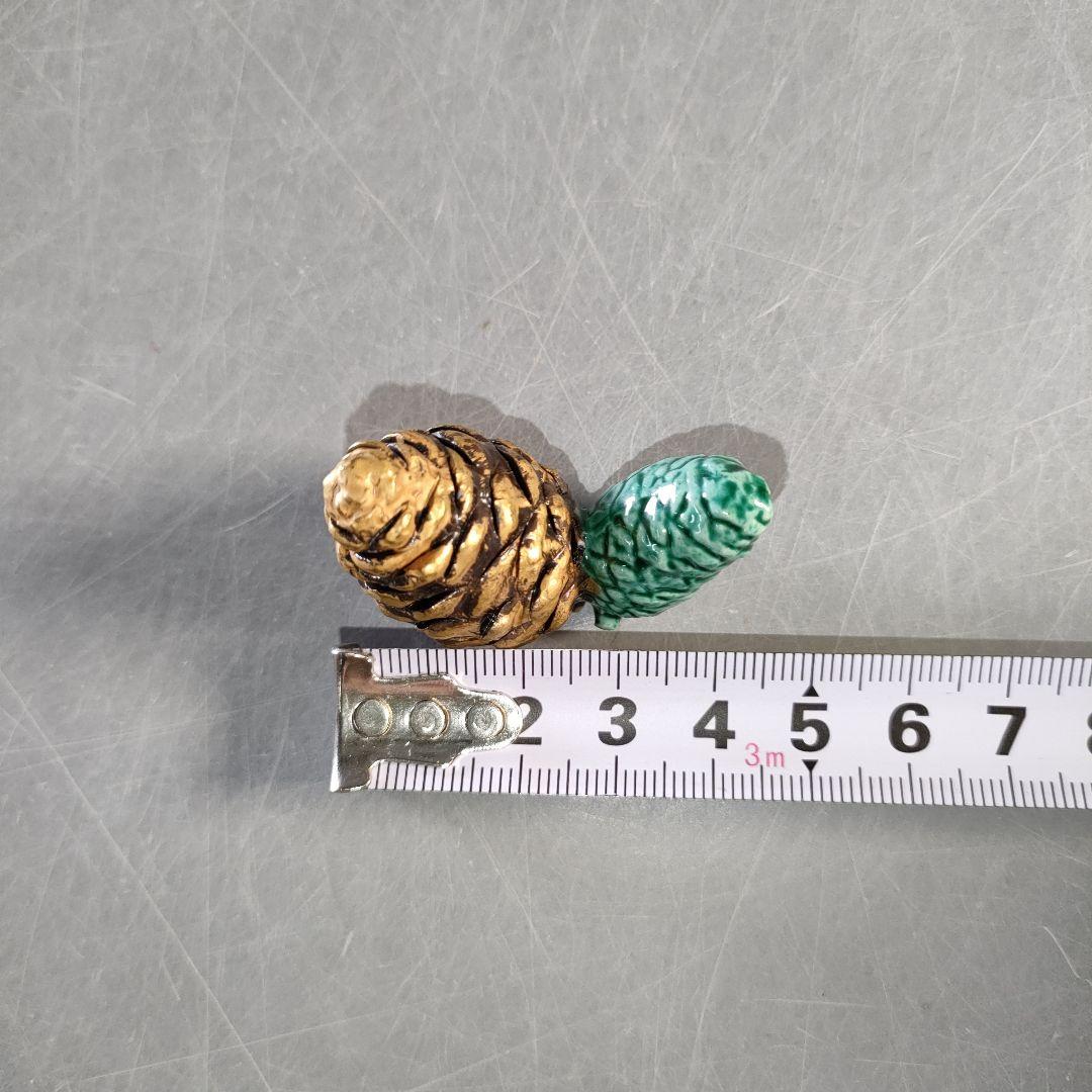 A1267-9/平安雲泉 造/金彩松笠箸置5客/共箱/和食器/懐石道具/