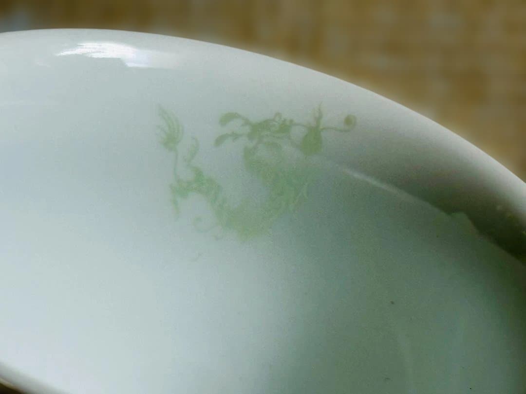 【超希少】レピシエ（現ルピシア）緑碧茶器『龍浮』：宝瓶・茶杯など中国茶器セット