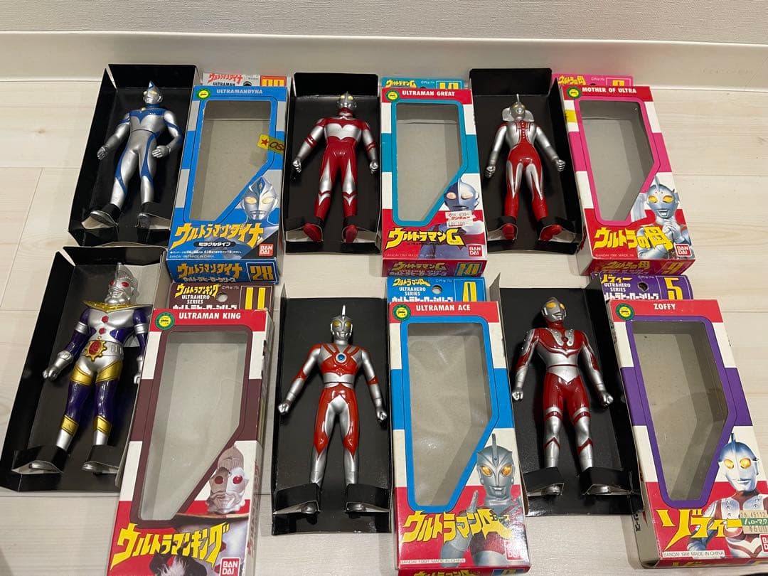 1990年代　バンダイ ウルトラヒーローシリーズ ウルトラマン 怪獣 ソフビ6体