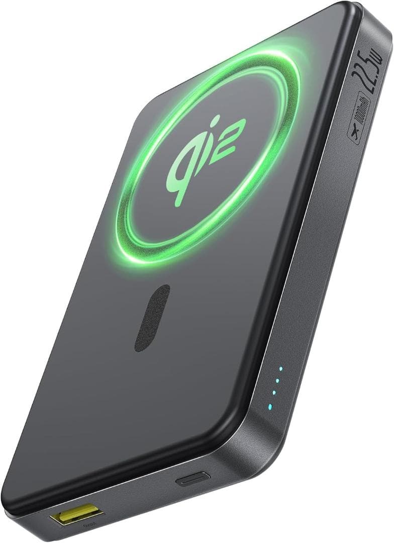 ワイヤレス　バッテリー　10000mAh　新規格 Qi2　急速充電　PSE認証