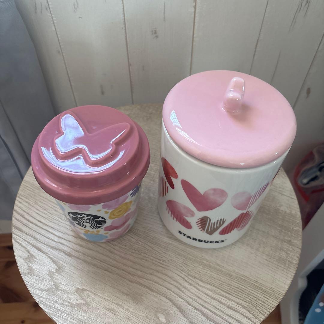 スターバックス　陶器キャニスター2個