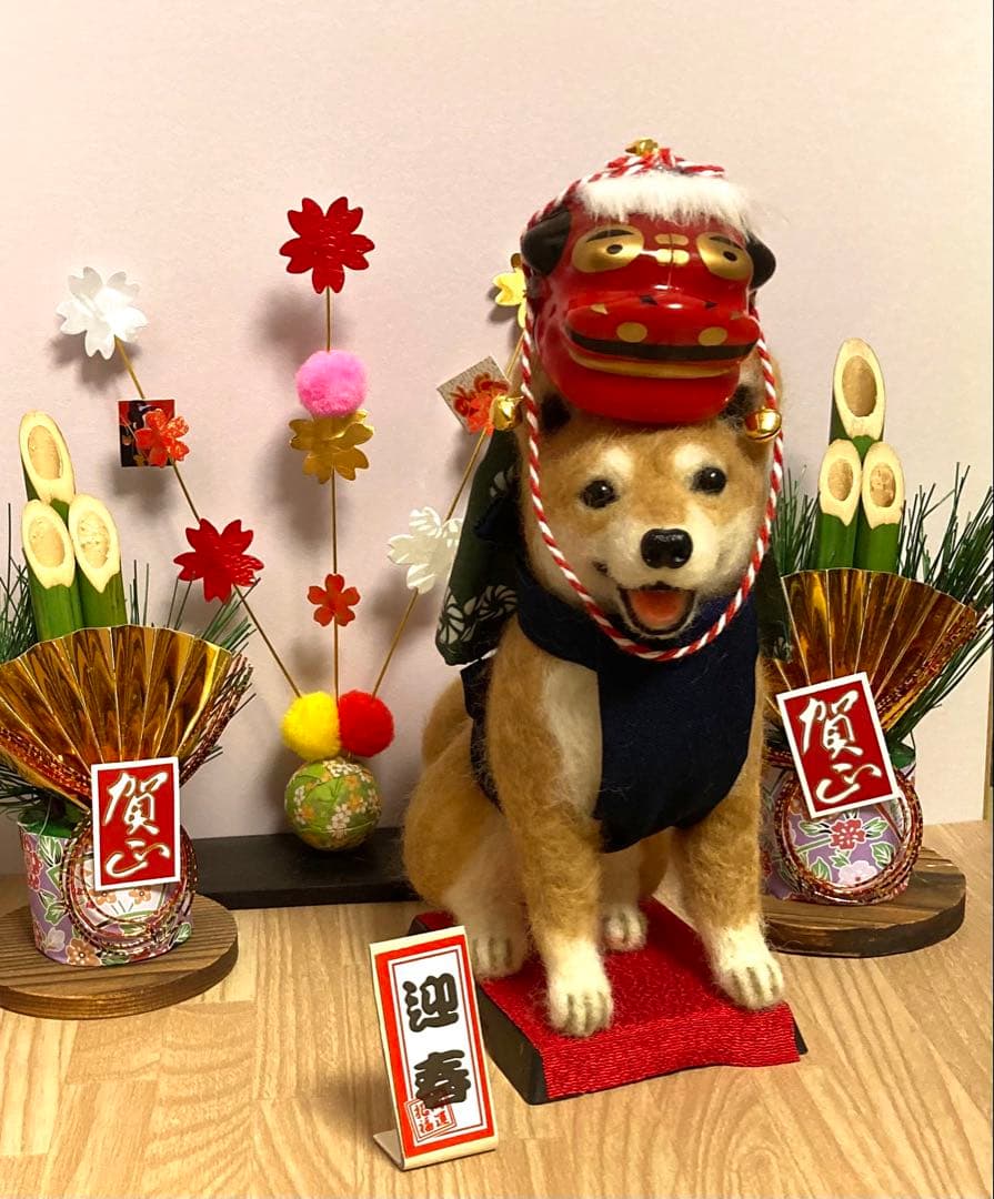 羊毛フェルト　獅子舞犬　受付中です^_^