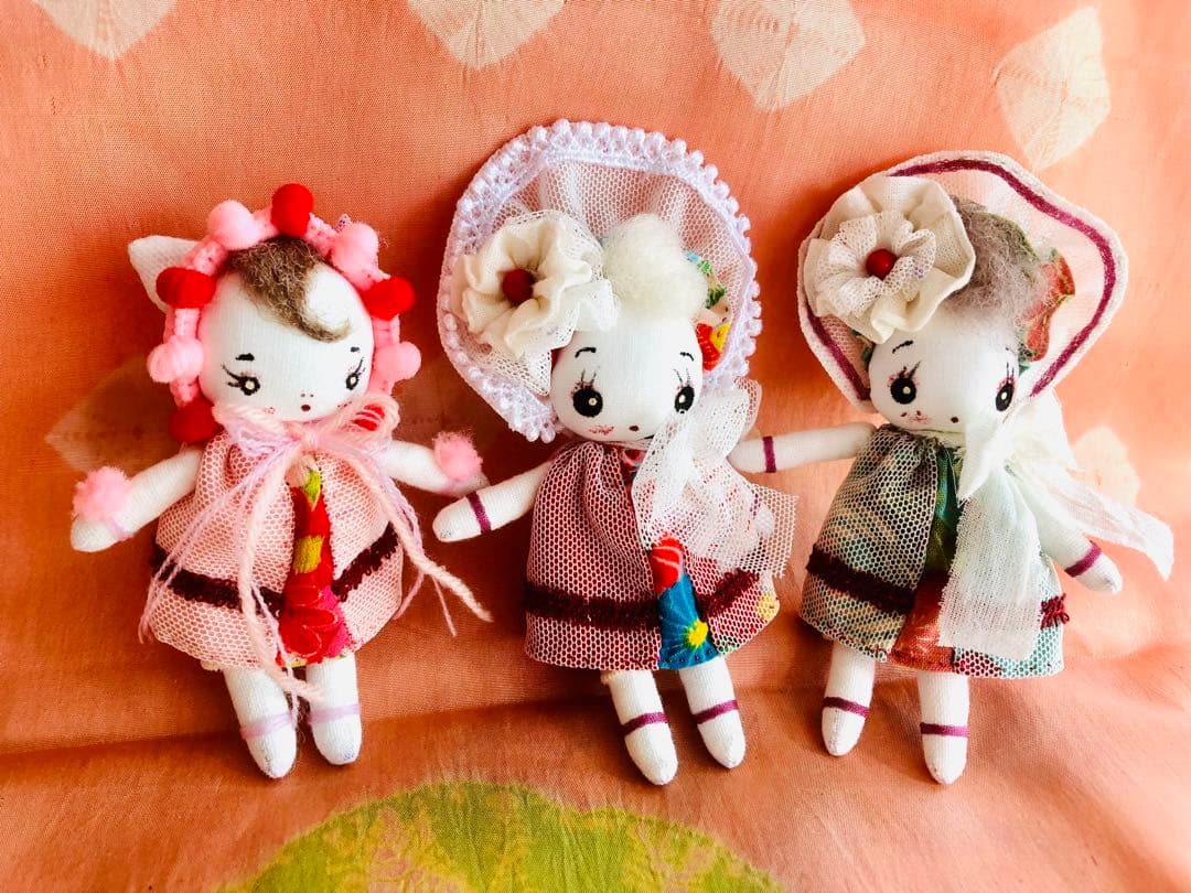 ☆ドールのお持たせ 文化人形＊懐かしい文化人形＊お人形のお人形♡スカイブルー♡