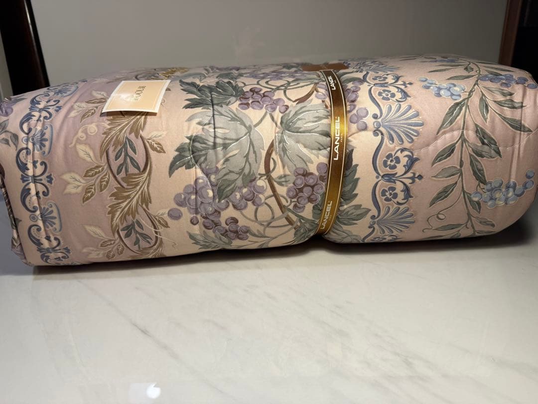 LANCEL PARIS 羊毛混肌掛けふとん 枕カバー付 未使用品140×190