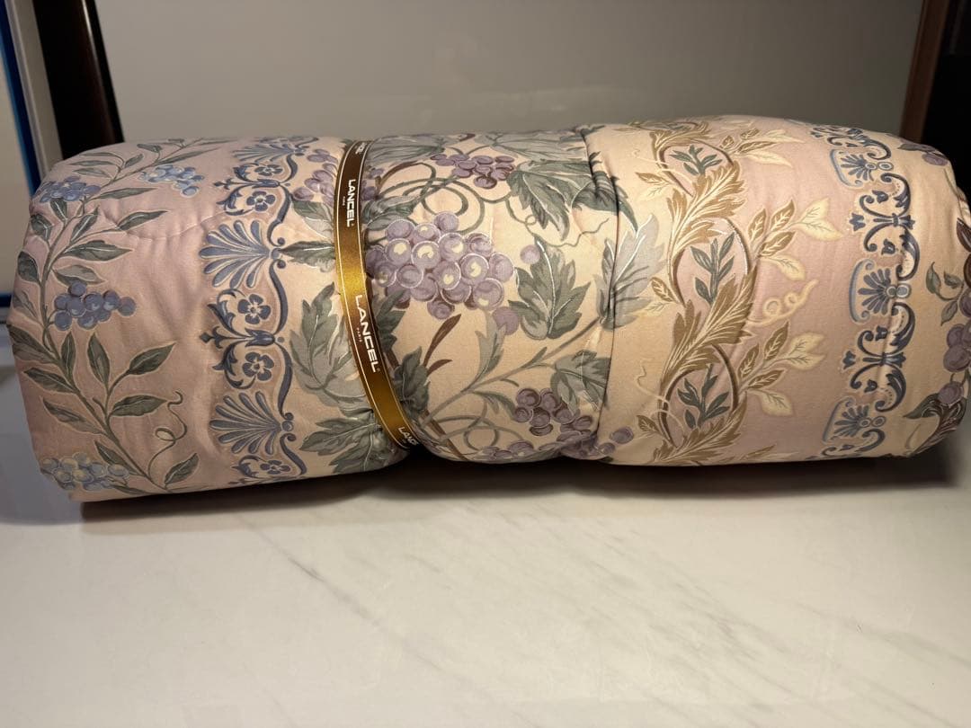 LANCEL PARIS 羊毛混肌掛けふとん 枕カバー付 未使用品140×190