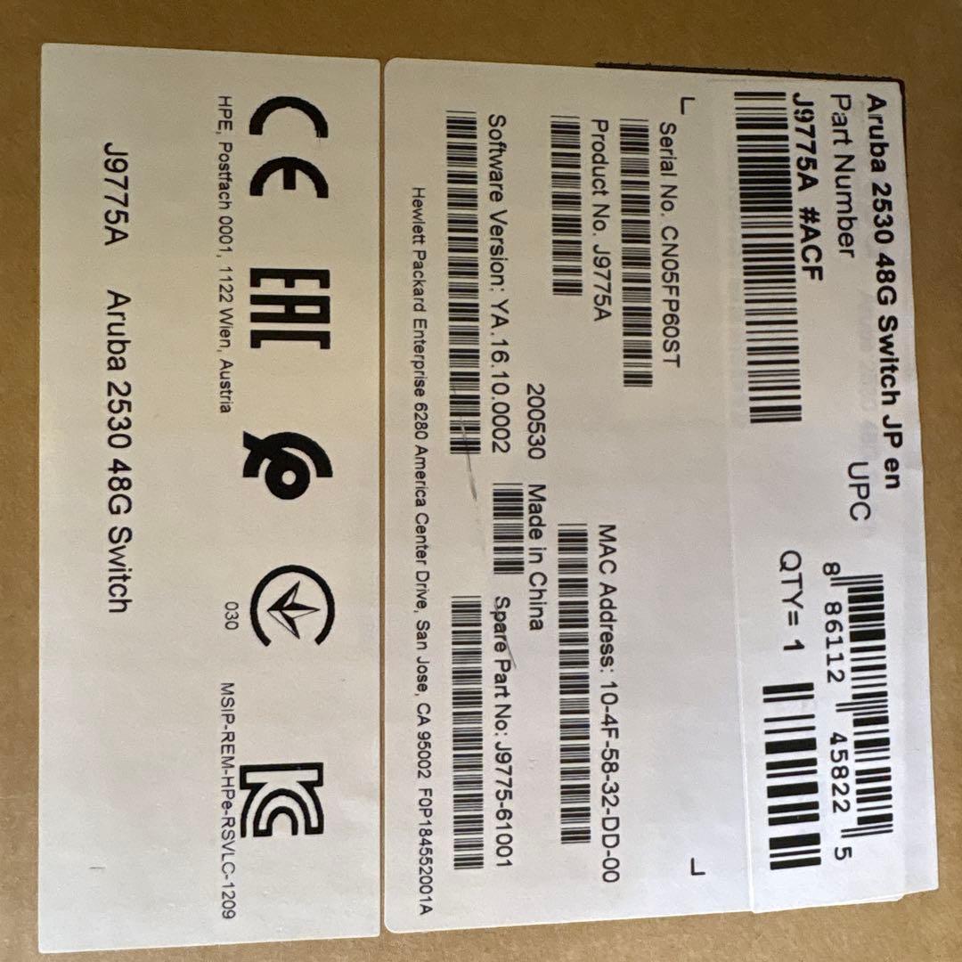 ルーター・ネットワーク機器 Aruba 2530 48G Switch J9775A