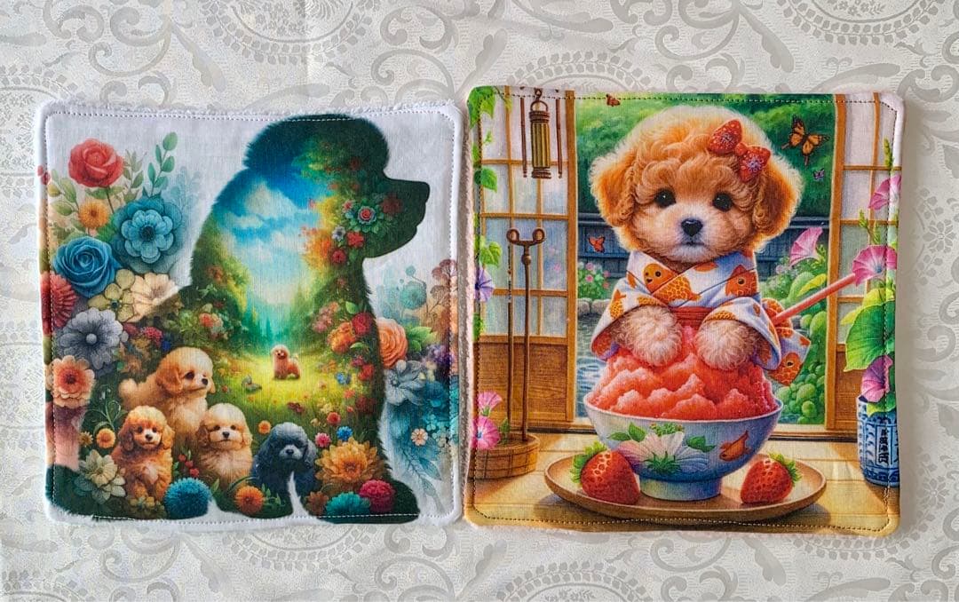 ＊kina＊　わんこパネル　トートバッグ　小物入れ