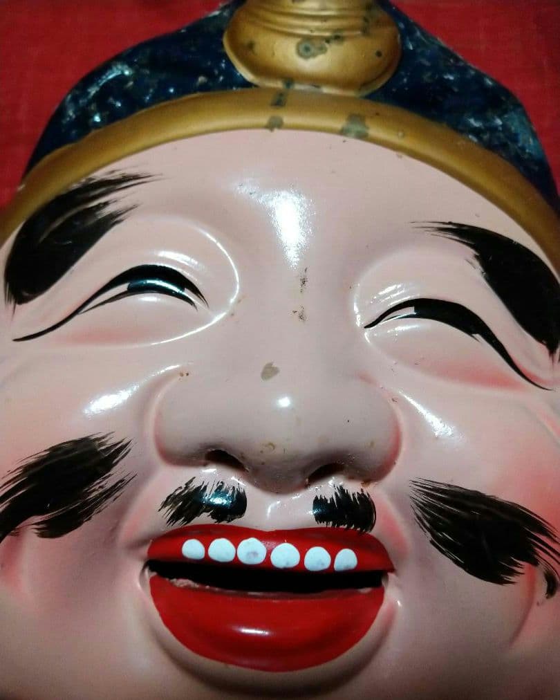 ♥コレクション品⬛６０年前ヴンテージ品⬛超レア・縁起の良い大黒天・恵比寿お面２組
