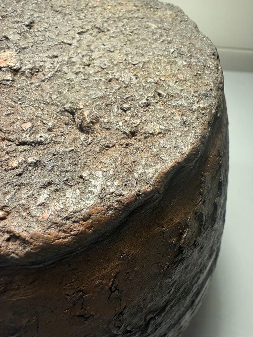 古陶風 波状文 焼締壺 高23cm 花器 古備前風