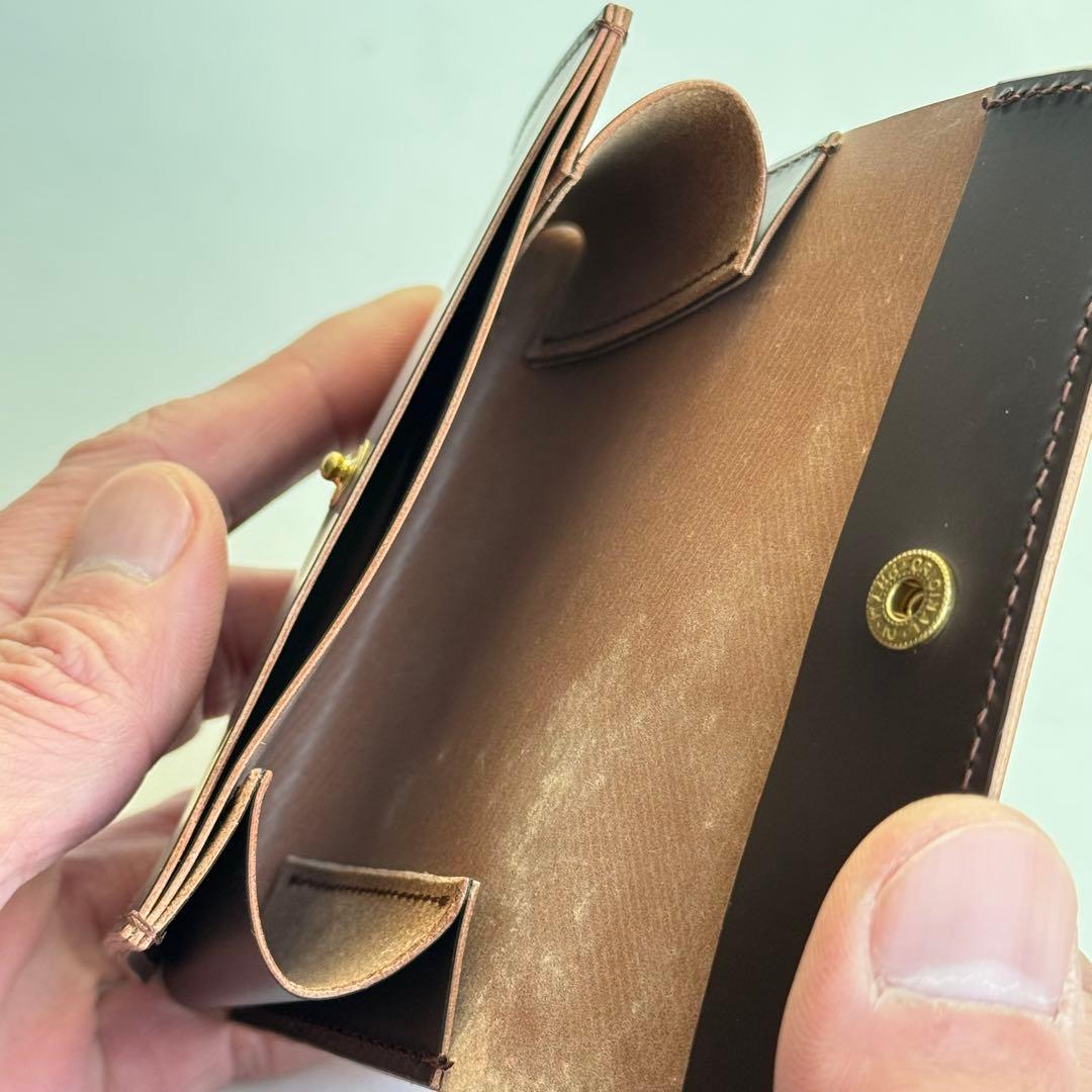 コードバン 名刺入れ ブラウン 本革ハンドメイド【訳あり】