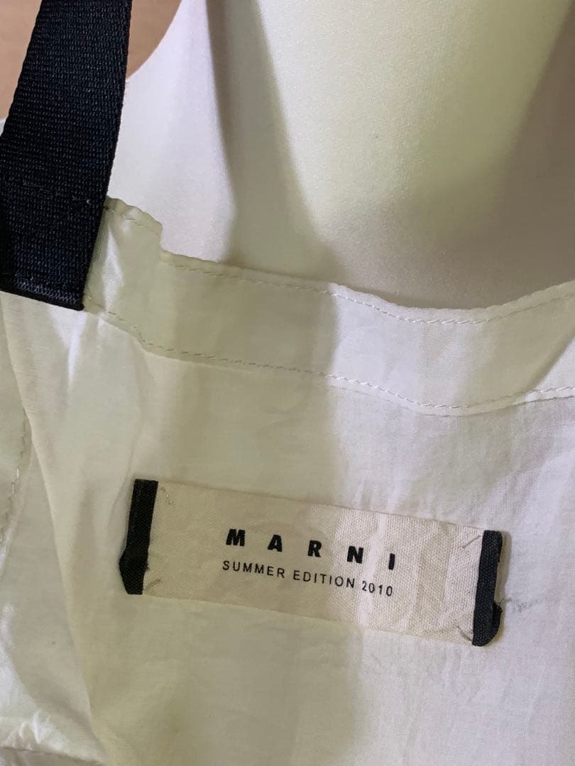 MＡＲNＩ　パペット　折り畳みバック　2010 美品　コットン生地&皮