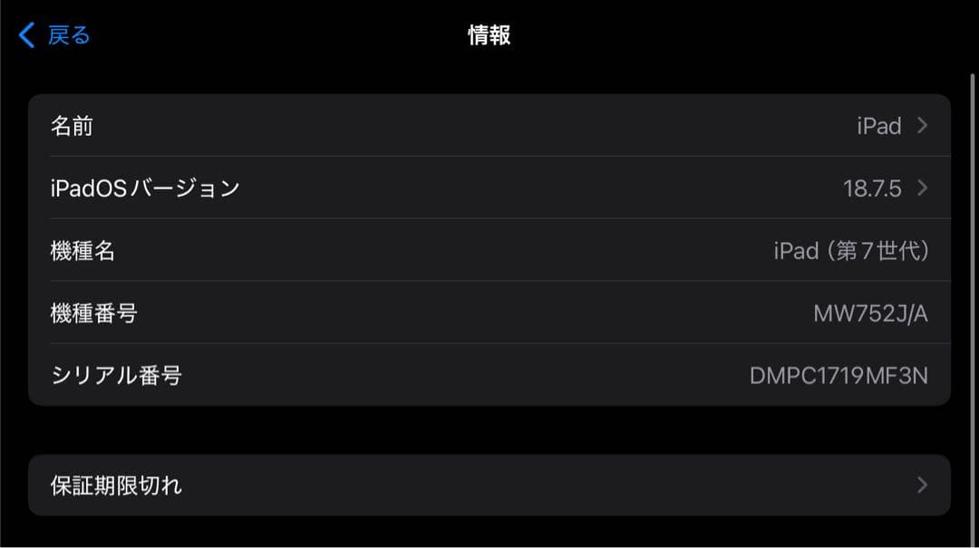 iPad本体 iPad (7th Generation) Wi-Fi 32GB