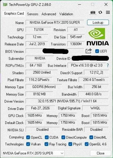 グラフィックボード・グラボ・ビデオカード Palit GeForce RTX 2070 SUPER JS