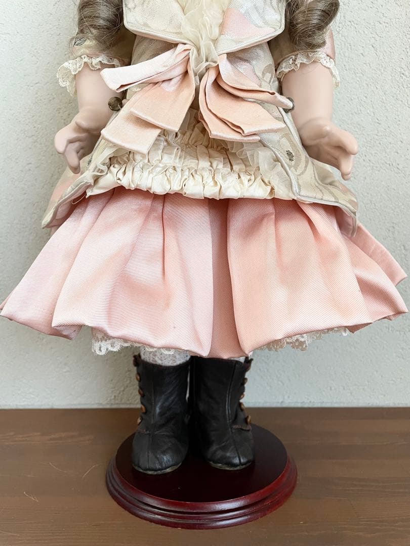 ビスクドール ハンドメイド 創作人形 アンティークドール ヴィクトリアン ピンク