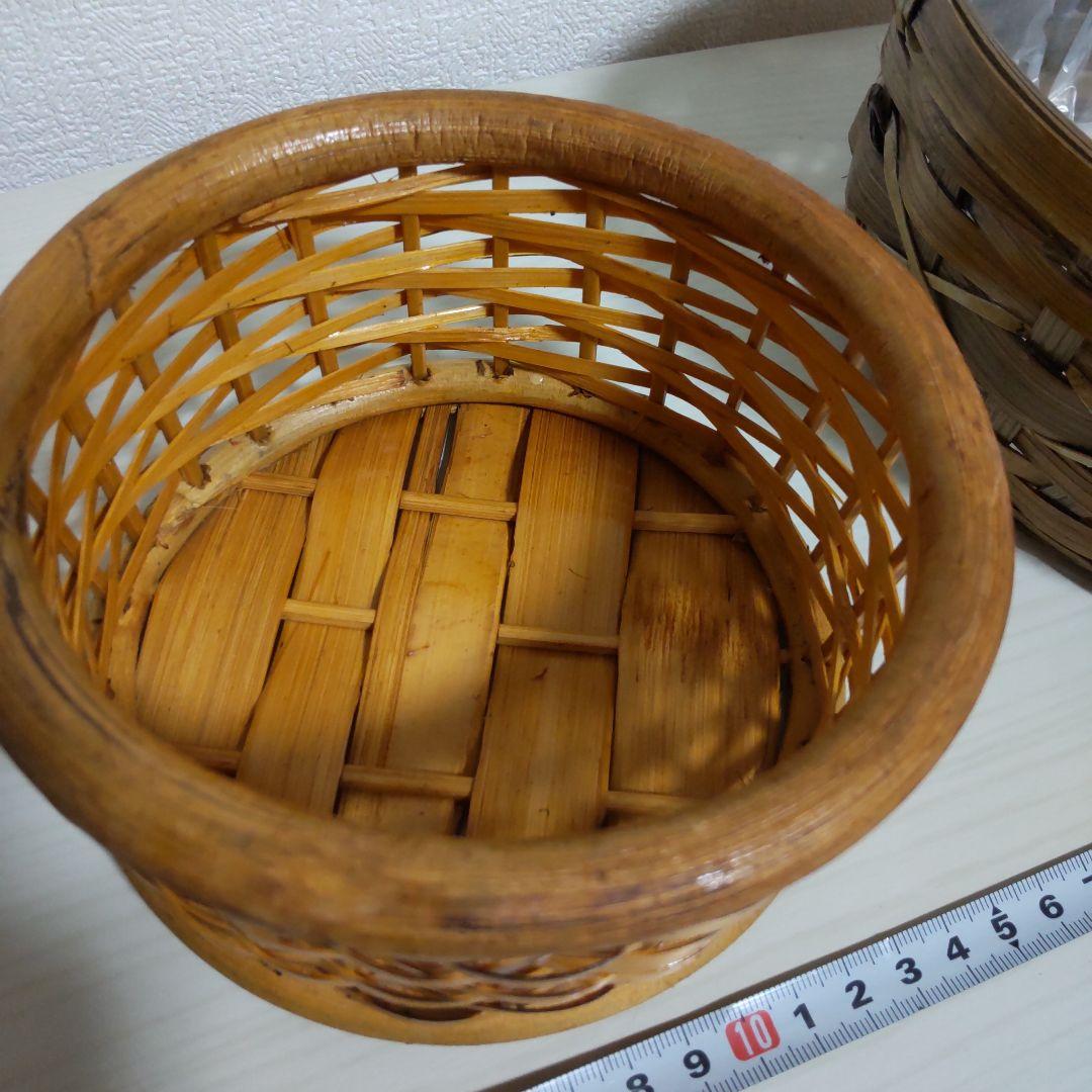 籠 かご バスケット 大きい 持ち手付 まとめ売り ヴィンテージ 籐 ラタン
