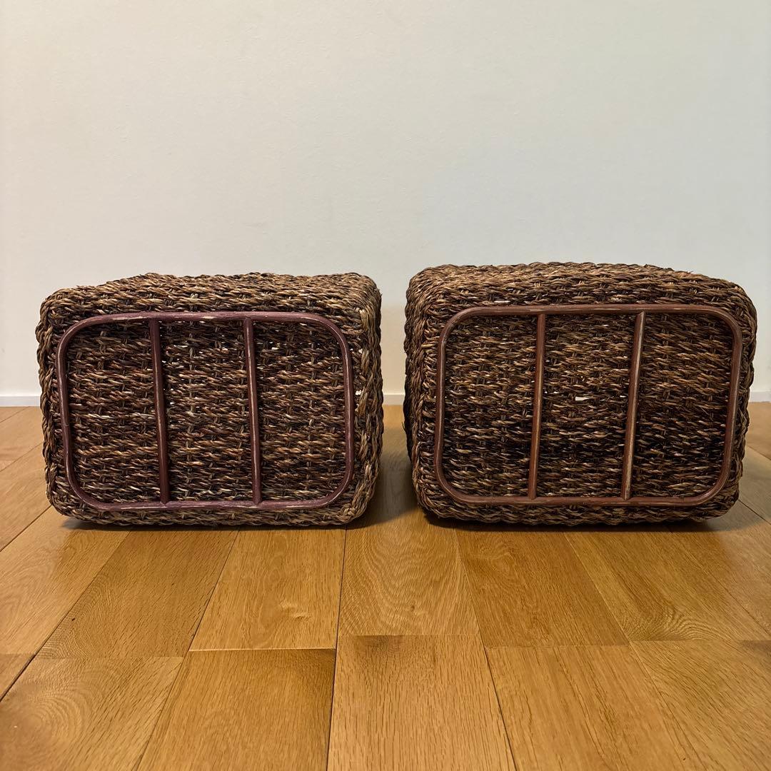 【廃盤品】　無印　重なるバクバクのかご　特大　2個セット