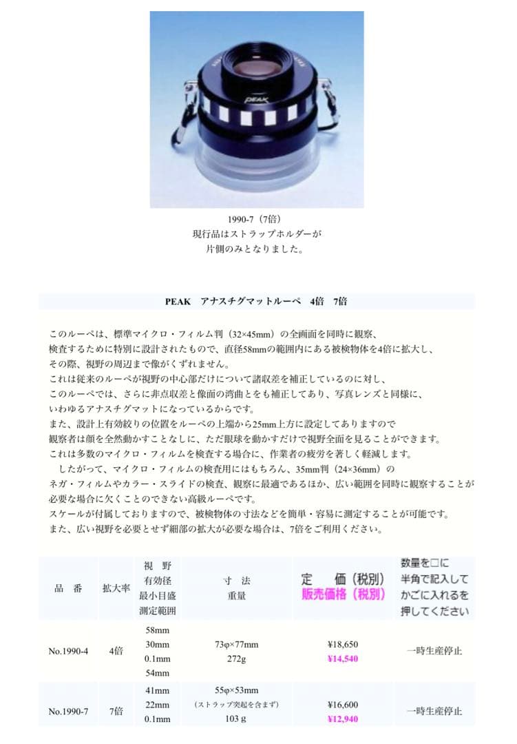 PEAK ルーペ 7×