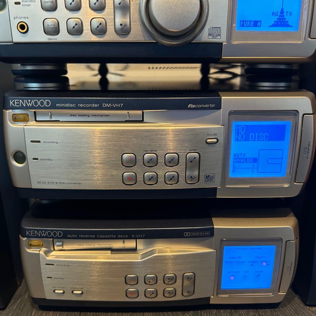 KENWOOD VH7 コンポ一式 CD MD カセット付 通電OK