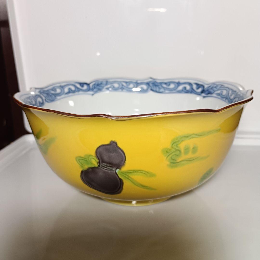 ​【極美品】茶道具 抹茶碗 3点セット｜黄交趾 瓢箪・菖蒲・透かし彫り 菓子鉢