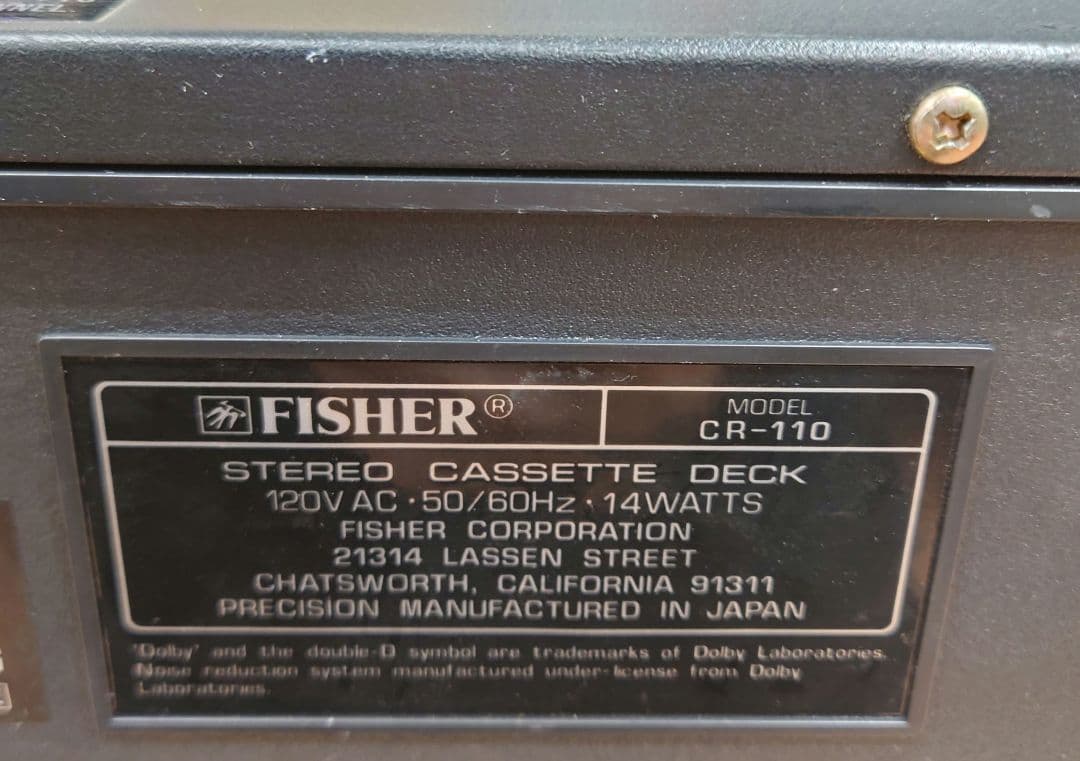 ■■FISHIER CR-110 カセットデッキ