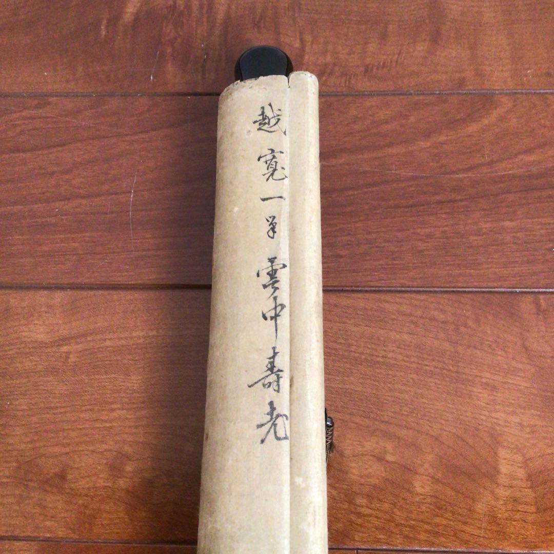 No4011 掛軸　越寛一(船越寛一) 雲中寿老図　紙本　合箱　中国画　送料無料