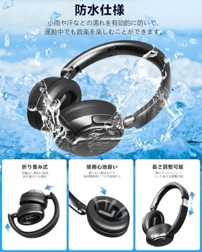 D★ヘッドホン bluetooth ワイヤレスヘッドホン 6つのシリコンマイク搭