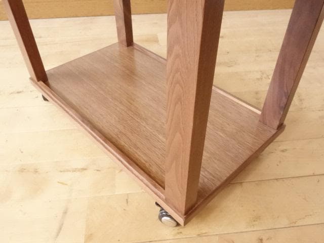 北海道手作り家具　ウォールナット材　木製　ワゴン