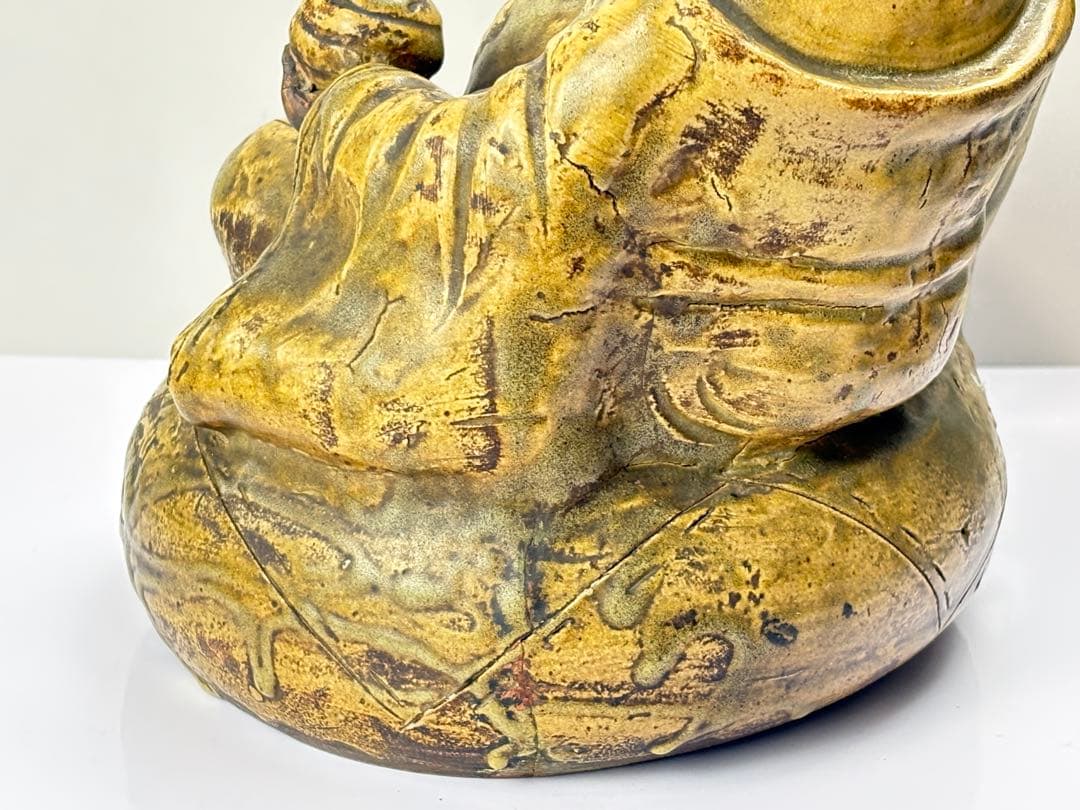 時代物 古黄瀬戸 布袋様 七福神 仏像 置物 縁起物 R7112348