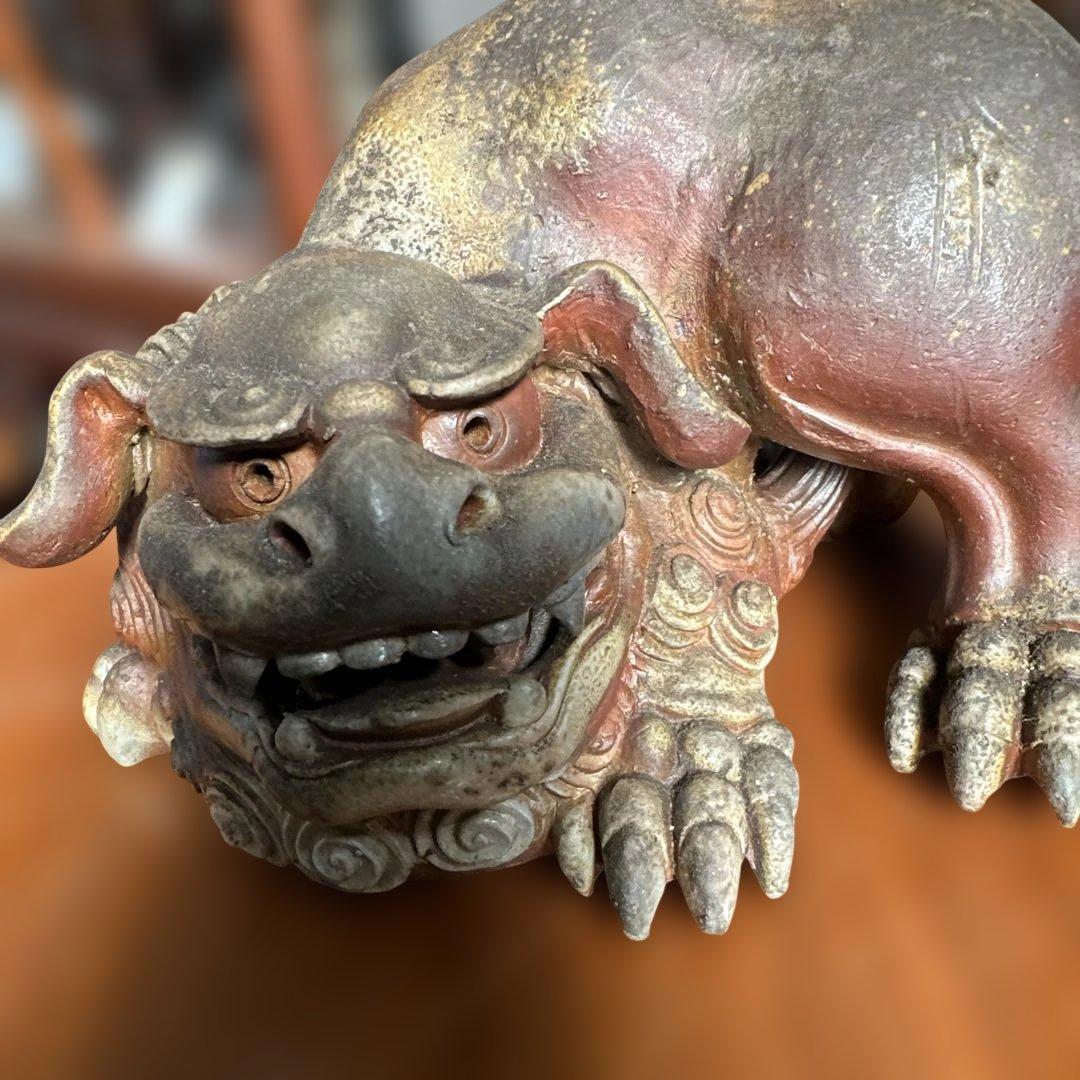 備前焼，陶器 獅子の彫刻 約30cm