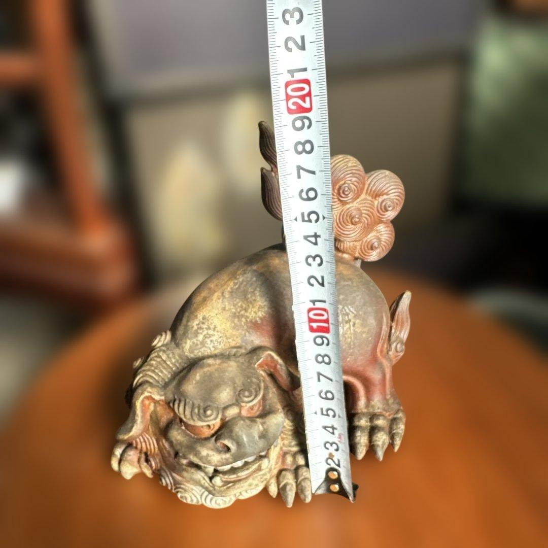 備前焼，陶器 獅子の彫刻 約30cm