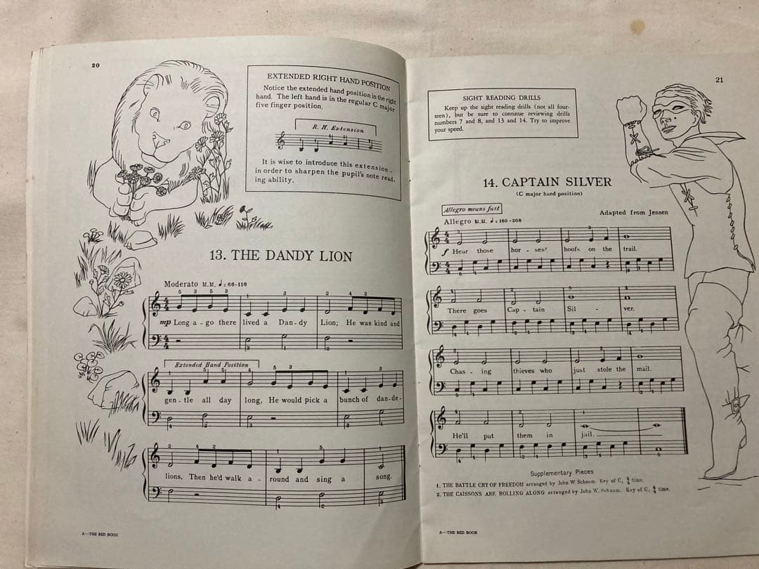 ビンテージJOHN W. SCHAUMBURG PIANO指導本(‘45年Be.