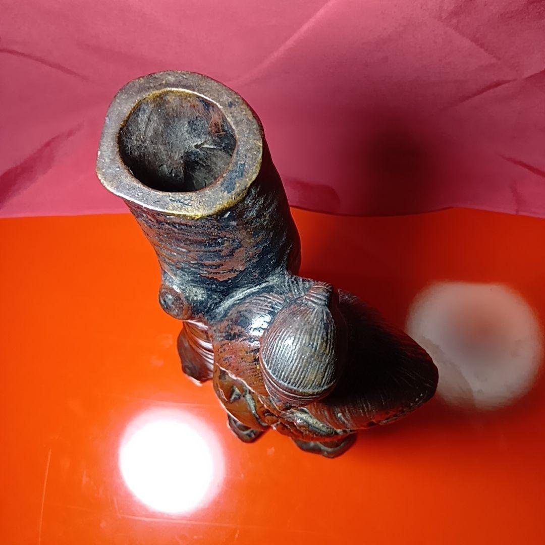 備前焼　骨董　珍品　児島高徳　小島高徳　花入　筆筒　人形