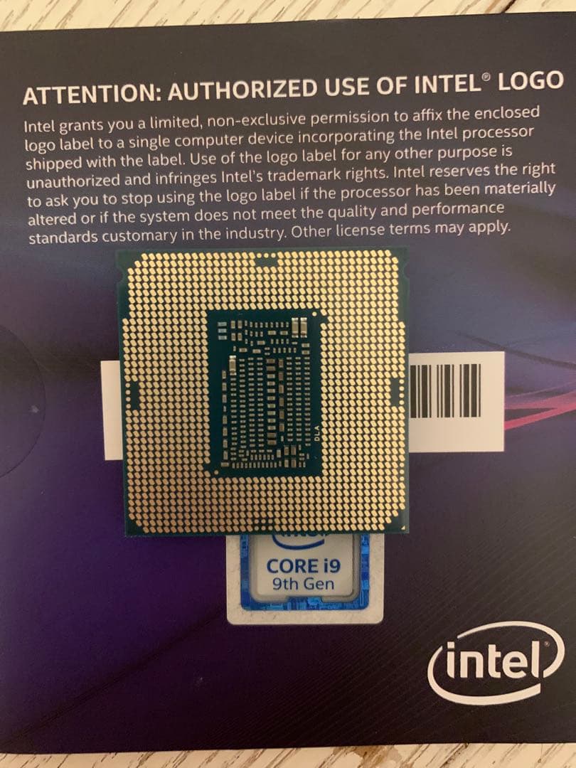 Intel Core i9-9900K CPU 化粧箱付き　動作未確認　ジャンク