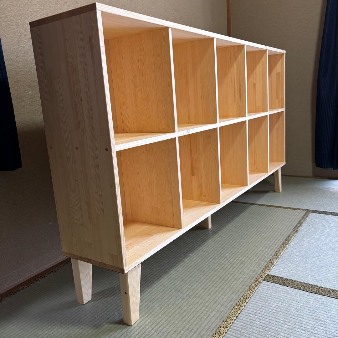 ハンドメイド　脚付き格子本棚・ラック　オーダー受け付けます。