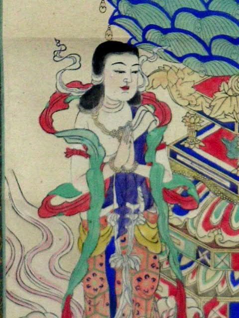 ♥掛軸　【木版画】【 法然上人 】掛け軸　ジャンク　浮世絵　骨董品