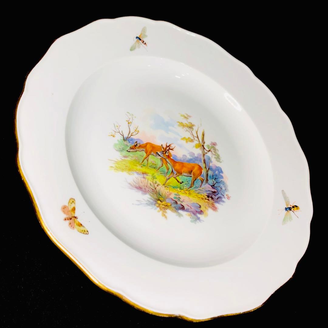 Meissenマイセン/※1級品 ワイルドアニマル 鹿　野生シカ　蜂　25cm