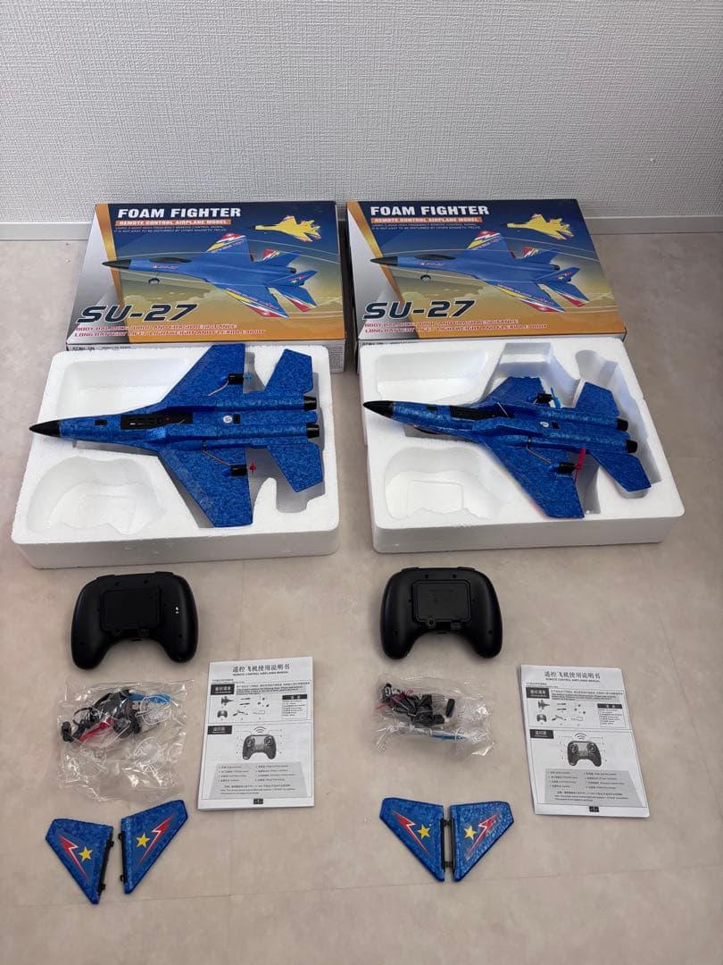 SU-27 ラジコン 飛行機 2機セット FOAM FIGHTER ブルー