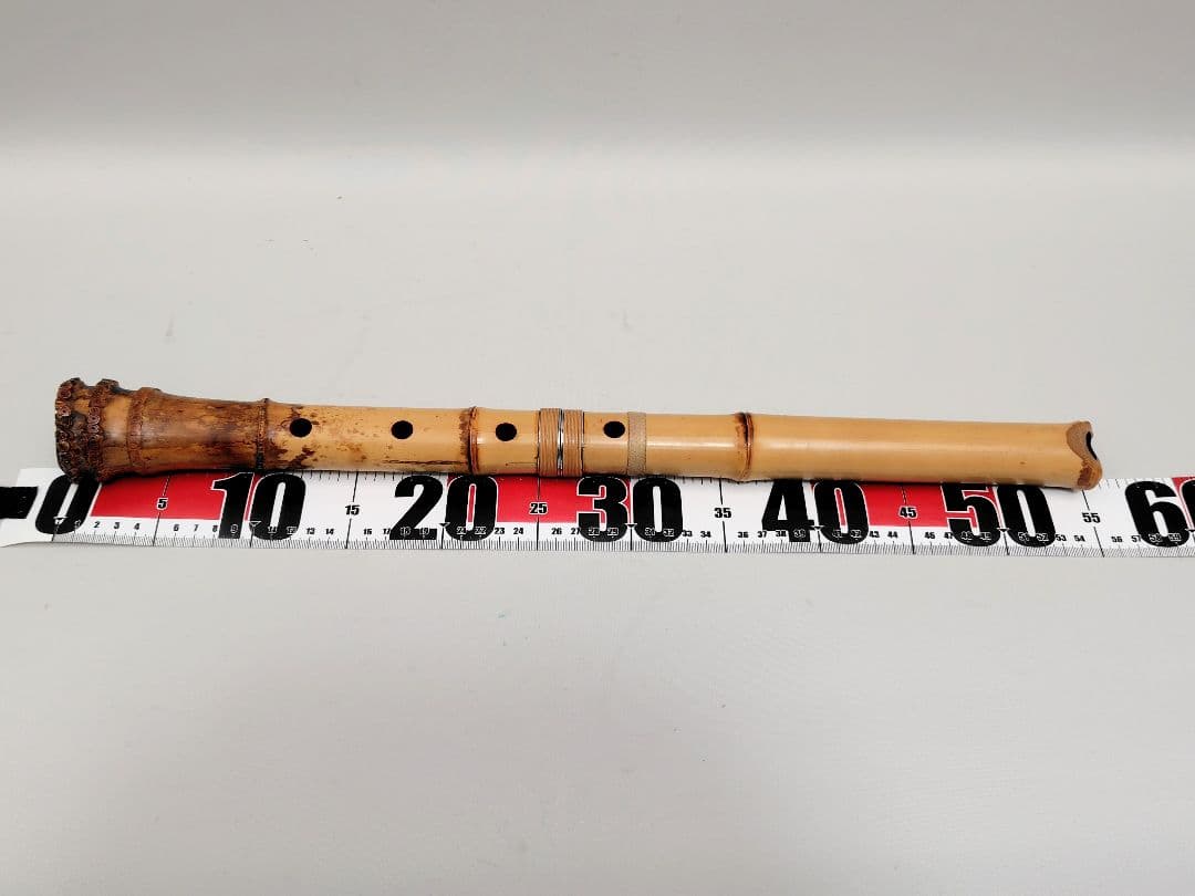 D007 和楽器 尺八 松朋 全長約54.5cm 一尺八寸管 竹製 伝統工芸品