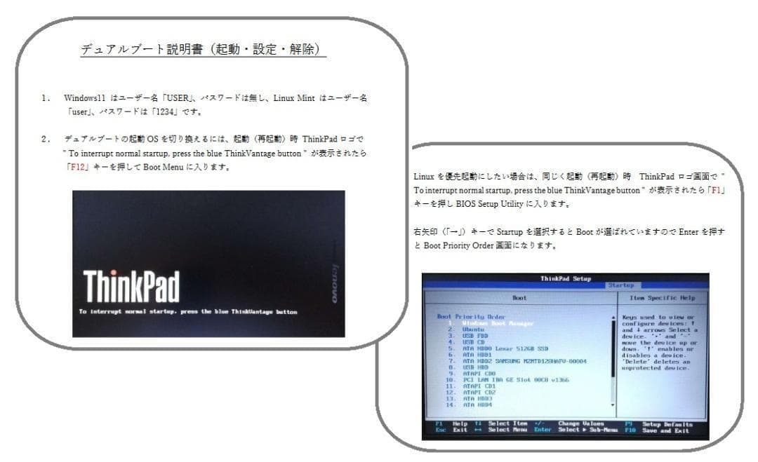 ThinkPad X220 Tablet　i5／8G／384G／デュアルブート